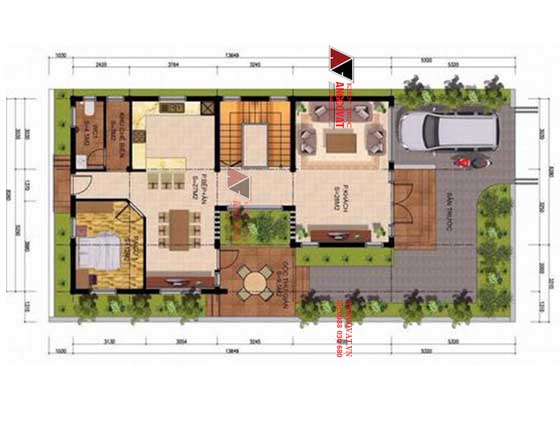 Design mẫu biệt thự 3 tầng 5 phòng ngủ kích thước 10x16m mái bằng hiện đại BT47415