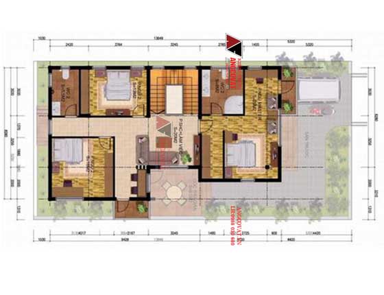 Design mẫu biệt thự 3 tầng 5 phòng ngủ kích thước 10x16m mái bằng hiện đại BT47415