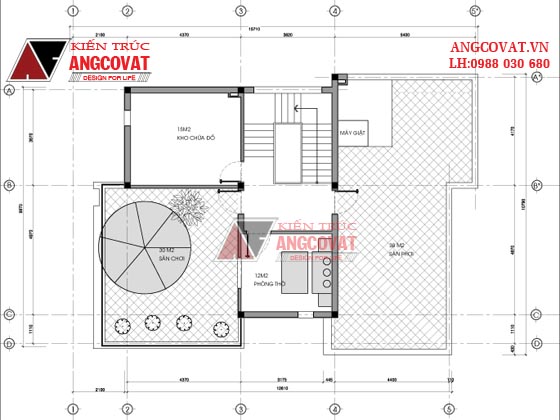 Design mẫu biệt thự 3 tầng mái bằng diện tích 8,5x13m hiện đại tại Quảng Ninh BT21855