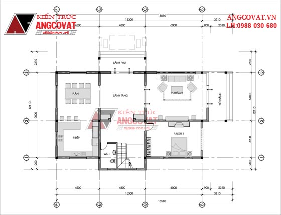 Thiết kế mẫu biệt thự 3 tầng tân cổ điển diện tích 170m2 mặt tiền 10m tại Hòa Bình BT5515