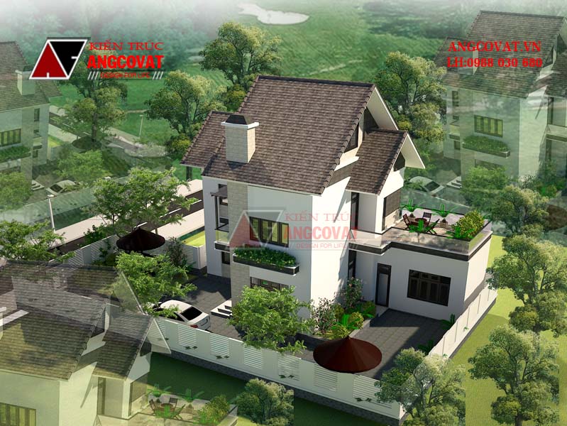 Mẫu thiết kế biệt thự mini 2 tầng 80m2 đẹp giá rẻ