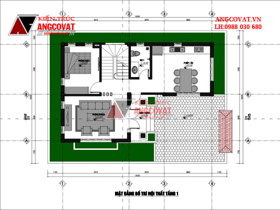 Thiết kế mẫu nhà 2 tầng 70m2 3 phòng ngủ mái thái hình chữ L hiện đại tại Thanh Hóa BT32125