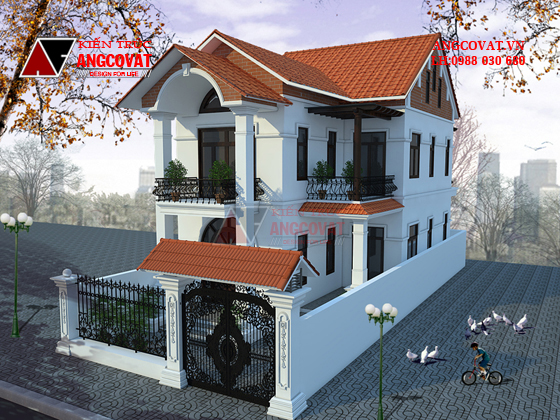 Mẫu thiết kế nhà 8x14m 2 tầng với 3 phòng ngủ đẹp tại Hòa Bình BT328046