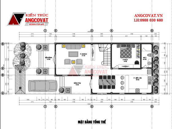 Mẫu thiết kế nhà 8x14m 2 tầng với 3 phòng ngủ đẹp tại Hòa Bình BT328046