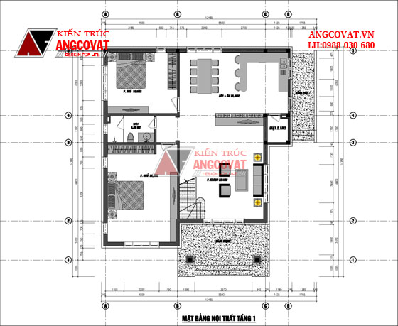 Mau thiet ke nha vuon dep 2 tầng 5 phòng ngủ mái thái đẹp diện tích 120m2