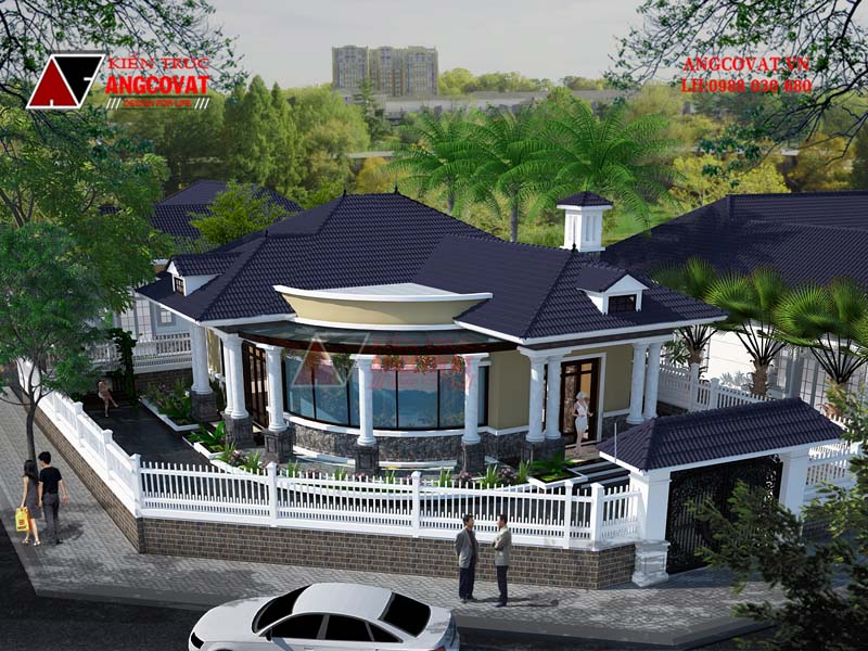 Phối cảnh view 3: Không gian thoáng mát của mẫu thiết kế nhà cấp 4 đẹp 3 phòng ngủ hiện đại