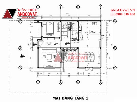 nhà 2 mặt tiền 3 tầng mái dốc 4