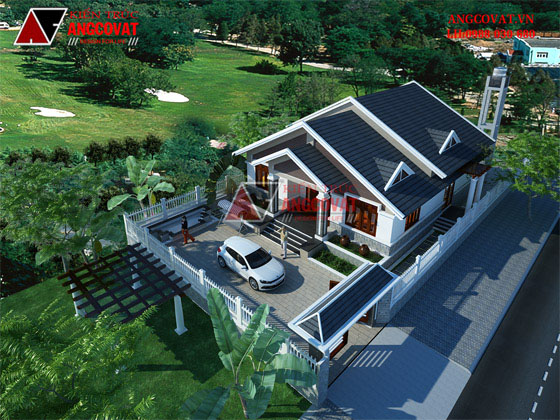 nhà vườn 1 tầng hiện đại 2