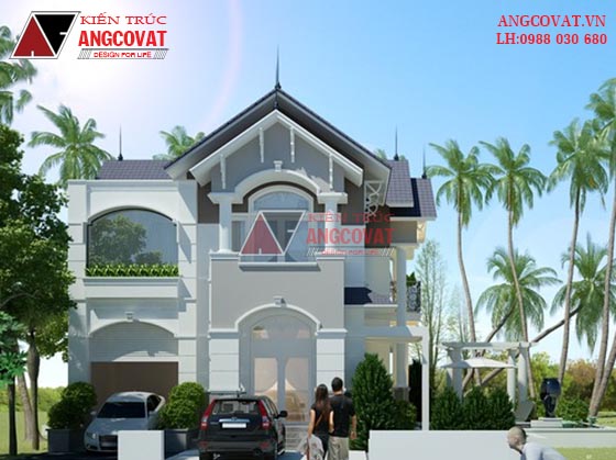 Phối cảnh bản vẽ nhà 2 tầng mái thái 3