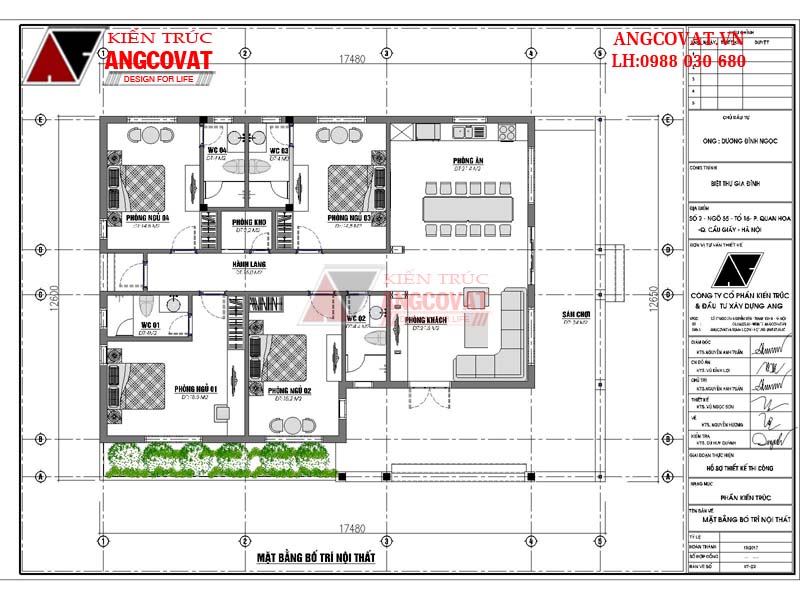 Phối cảnh 5: Biệt thự vườn 1 tầng 4 phòng ngủ với nội thất nổi bật
