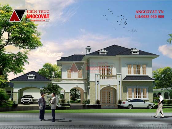 Phối cảnh view 2: Biệt thự 2 tầng kiểu Pháp
