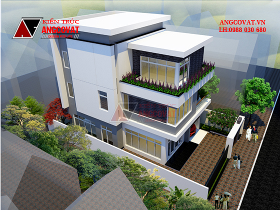 Phối cảnh thiết kế nhà 3 tầng 100m2 2
