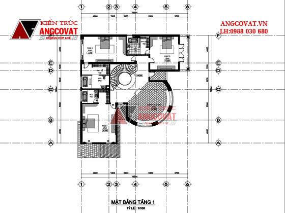 Thiết kế biệt thự 3 tầng mặt tiền 15m diện tích 300m2 hình chữ L đẹp tại Đà Nẵng BT116125