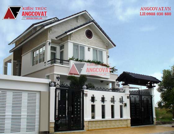 Mẫu thiết kế biệt thự 70m2 2 tầng 4 phòng ngủ mái thái hiện đại ở Hà Nội