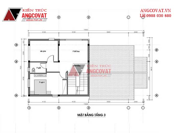 Mẫu thiết kế biệt thự 70m2 2 tầng 4 phòng ngủ mái thái hiện đại ở Hà Nội