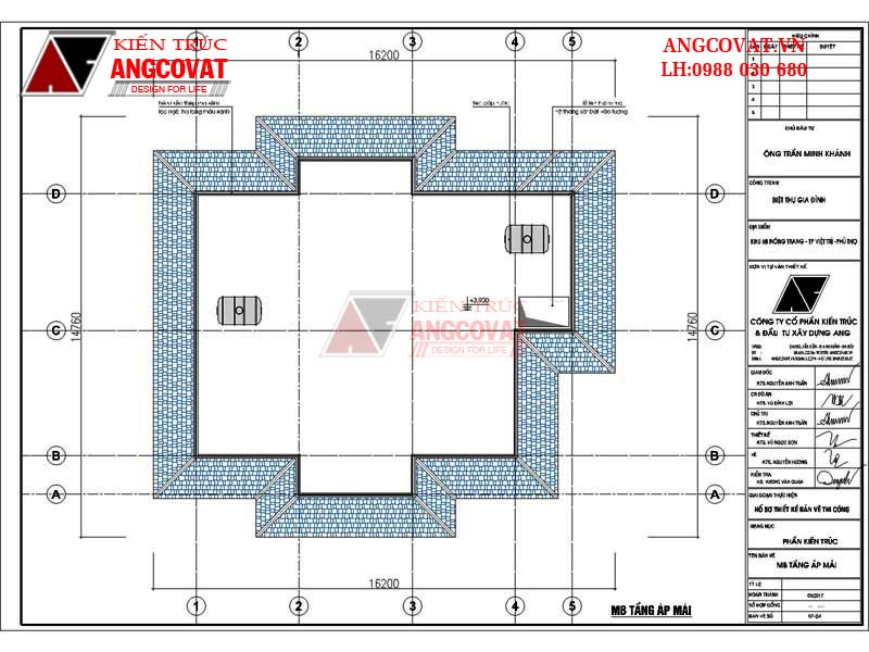 Mặt bằng tầng áp mái: Mẫu thiết kế nhà 3 phòng ngủ 1 phòng khách diện tích 130m2