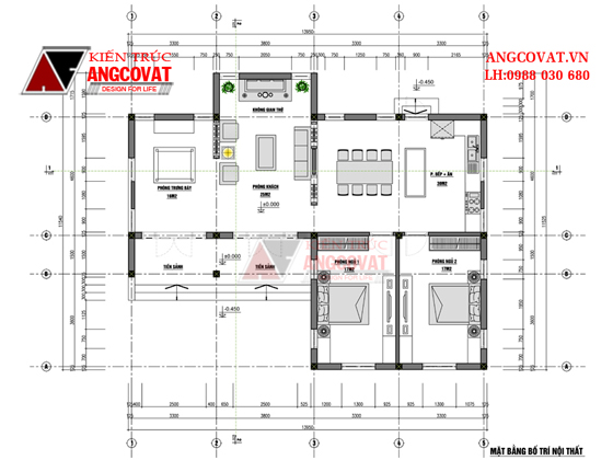 Thiết kế nhà cấp 4 2 phòng ngủ 3