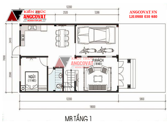 Mẫu thiết kế nhà đẹp diện tích 80m2 2 tầng phong cách tân cổ điển hình chữ L mặt tiền 7m