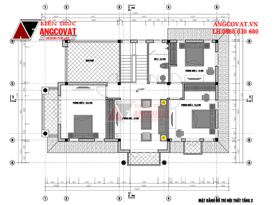 Mẫu design thiết kế nhà diện tích 120m2 2 tầng 4 phòng ngủ tại Bắc Ninh BT119046
