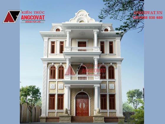 Bản thiết kế nhà vườn 200m2 3 tầng kích thước 11x18m kiểu cổ điển đẹp tại Huế BT91755