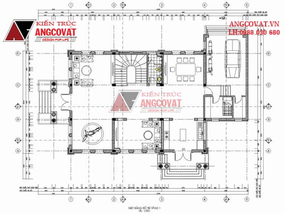 Bản thiết kế nhà vườn 200m2 3 tầng kích thước 11x18m kiểu cổ điển đẹp tại Huế BT91755