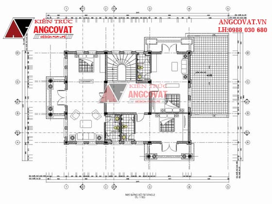 Bản thiết kế nhà vườn 200m2 3 tầng kích thước 11x18m kiểu cổ điển đẹp tại Huế BT91755