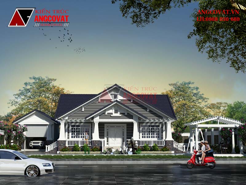 Mẫu thiết kế nhà vuông cấp 4 có 3 phòng ngủ tại Hưng Yên