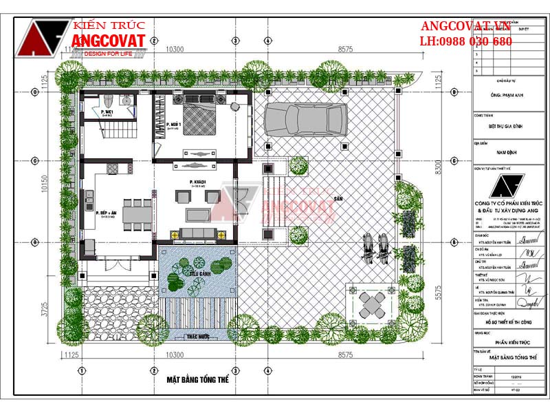 Tư vấn xây nhà 2 tầng diện tích 80m2 tân cổ điển đẹp - Mặt bằng tầng 1