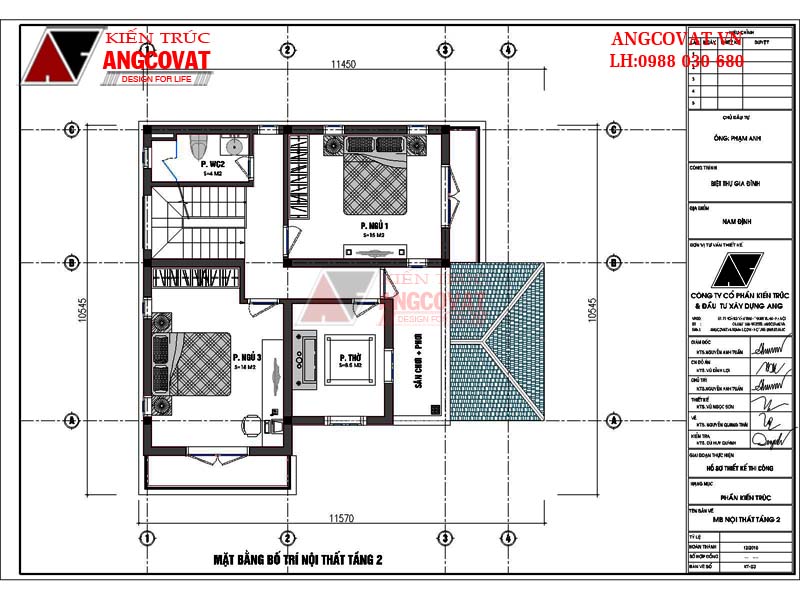 Tư vấn xây nhà 2 tầng diện tích 80m2 tân cổ điển đẹp - Mặt bằng tầng 2