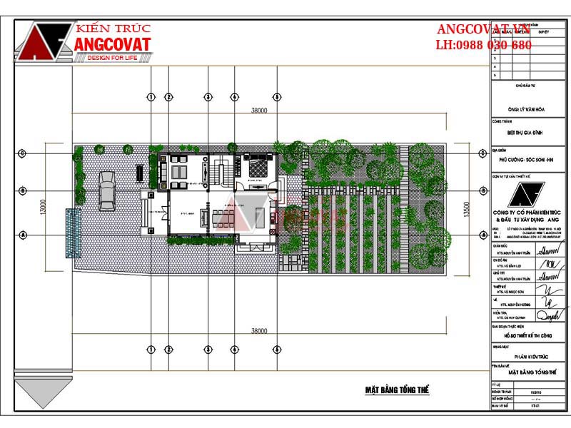 Xây nhà 2 tầng diện tích 100m2 hết bao nhiêu tiền - Mặt bằng tổng thể
