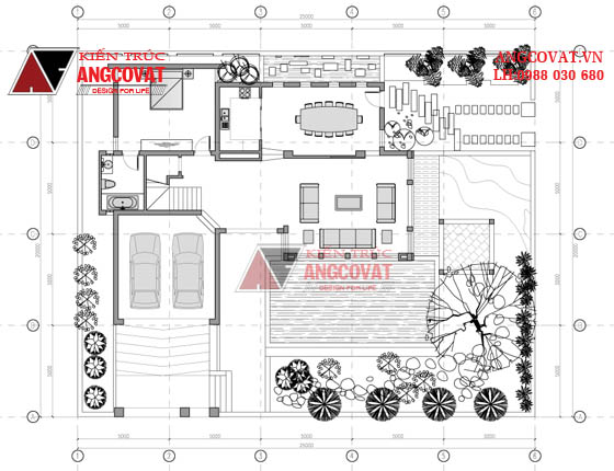 Xây nhà biệt thự 3 tầng 150m2 mặt tiền 15m mái thái đẹp, chi phí 2,3 tỷ BT3535