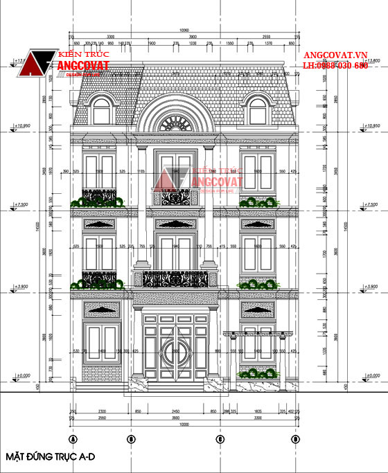 Xây nhà mặt tiền 10m 10
