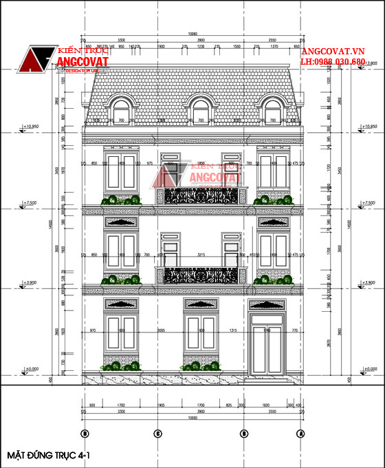 Xây nhà mặt tiền 10m 9