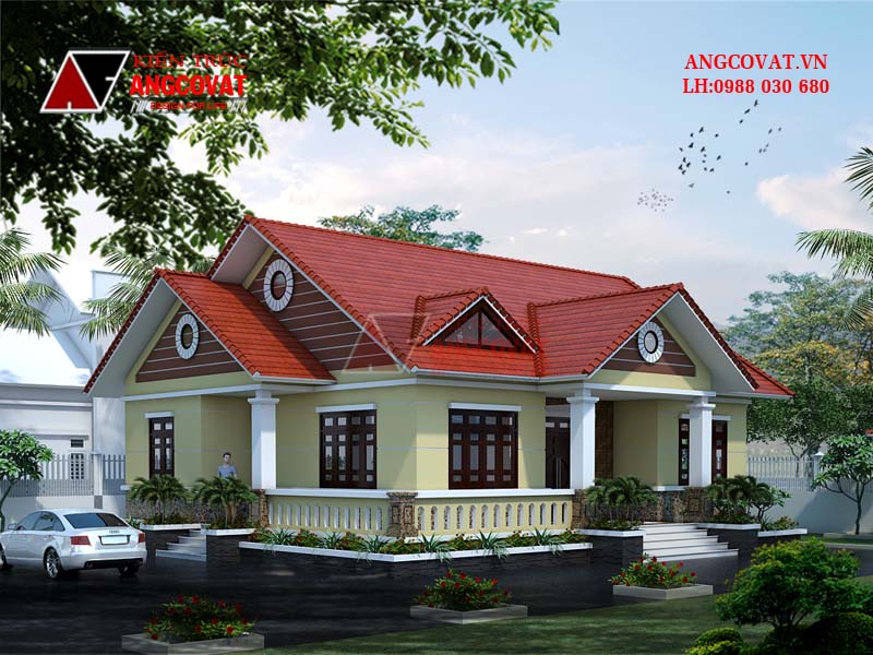 Xây nhà 1 tầng 130m2 đơn giản, hiện đại 3 phòng ngủ làm say mê lòng người BT217096.