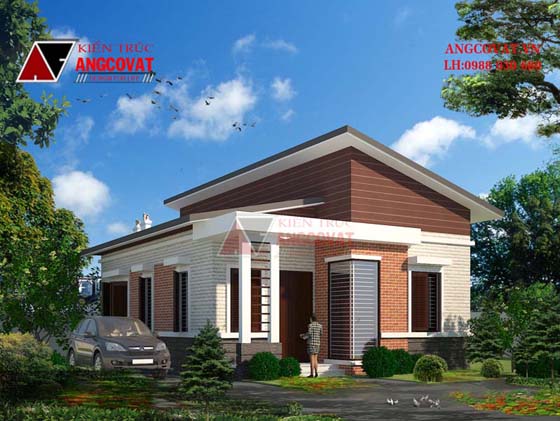 Thiết kế nhà 1 tầng 8x12m nhỏ xinh đơn giản, hiện đại ở Quảng Bình BT106076.