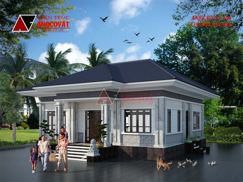 Nhà cấp 4 ở nông thôn 3 phòng ngủ 1 phòng thờ diện tích 130m2 BT110106