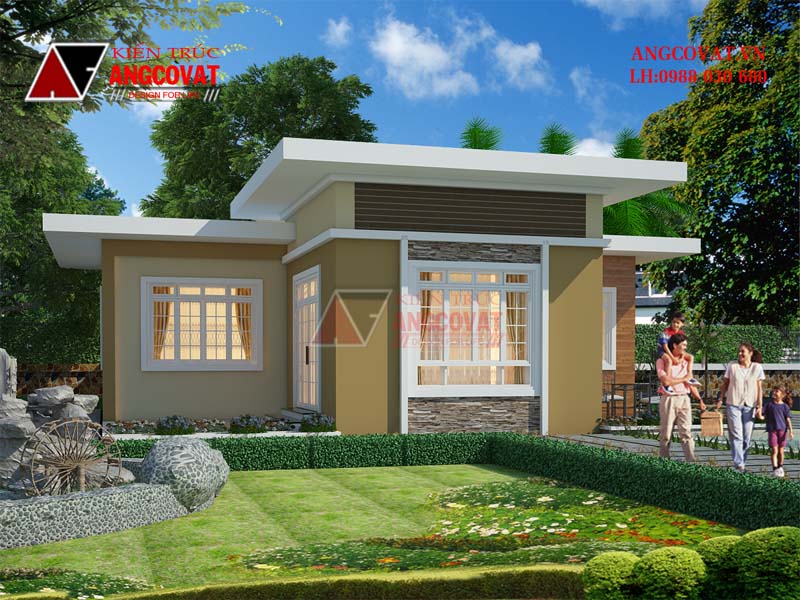 Nhà cấp 4 nhỏ xinh diện tích 160m2 4 phòng ngủ mái bằng ở Thái Nguyên BT217027