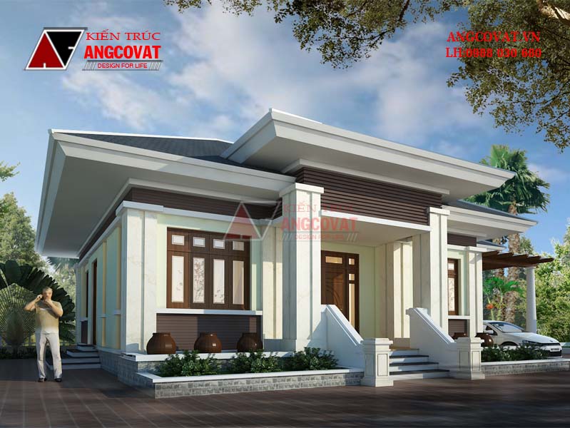 Hồ sơ mẫu thiết kế nhà vườn 1 tầng đơn giản sang trọng kích thước 11x14m 3 phòng ngủ BT211016