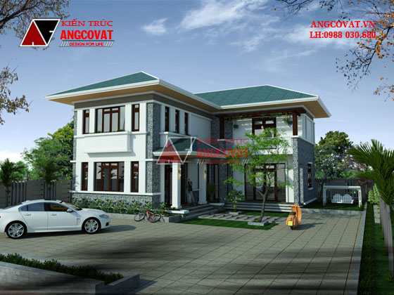 Thiết kế xây nhà 2 tầng diện tích 100m2 ở Ninh Bình BT53125