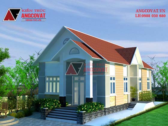 Thiết kế nhà cấp 4 3 phòng ngủ mặt tiền 8m diện tích 160m2 BT51965